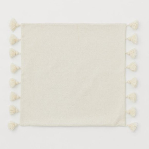 H&M Cream Cushion Cover with Tassels - Picture 2 of 3